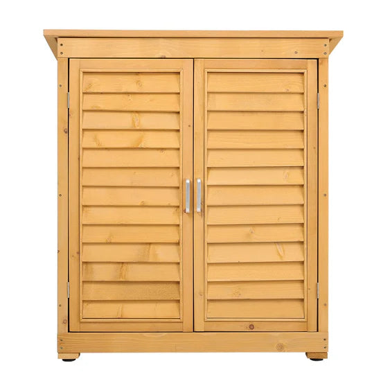 Massivholz Gartenschrank 97 cm – Werkzeugschrank für außen