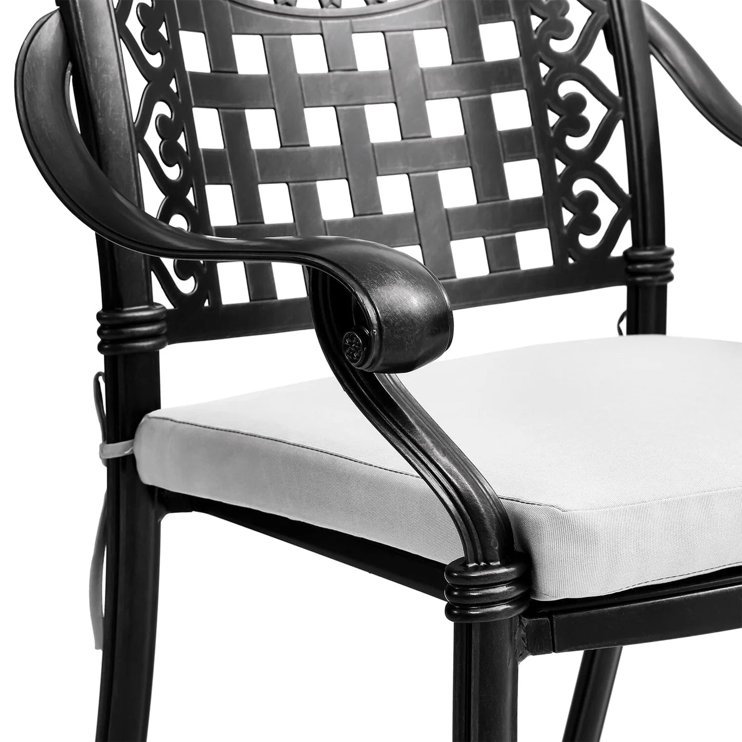2er-Set Gartenstühle mit Kissen – Gussaluminium, wetterfest