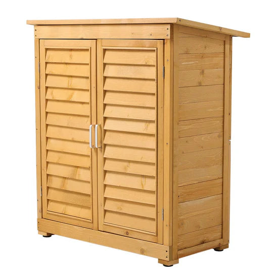 Massivholz Gartenschrank 97 cm – Werkzeugschrank für außen